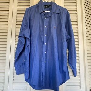 Vintage Polo Ralph Lauren Shirt Mens XL Blue 17-34 Spring Yarmouth Flesh Pony
